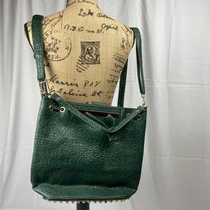 Street Level Green/Gold Stud Bottom Crossbody Bag